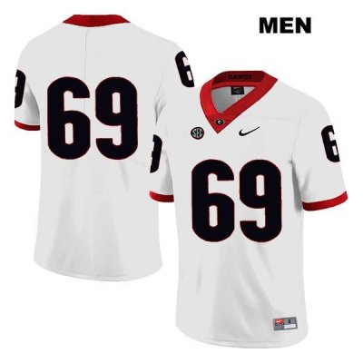 Men's Georgia Bulldogs NCAA #69 Jamaree Salyer Nike Stitched White Legend Authentic No Name College Football Jersey PZT6354UC